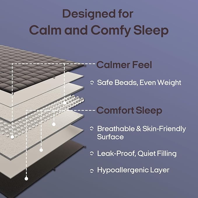 ZonLi Weighted Blanket for Adults(80"x87", 25lbs,Dusk Blue) King Size High Breathability Cooling Heavy Blanket, Soft Material with Premium Glass Beads,All-Season.