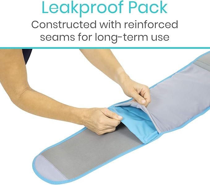 Vive Wearable Ice Packs for Back Pain - Back Brace with Ice Pack - Ice Belt for Lower Body Pain - Gel Ice Pack for Sciatica Relief Men, Women - Compression Hot Cold Therapy for Injuries Reusable
