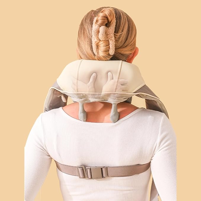 Snugger Neck and Shoulder Massager with Heat, Cordless Neck Massager for Pain Relief Deep Tissue, Shiatsu Neck Massager, Heated Neck and Shoulder Massager, Muscle Relaxation Therapy