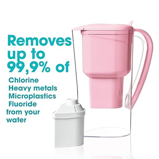 Alkanatur Alkaline Hydrogen Water Filter Pitcher - Removes Fluoride, Chlorine, Microplastics, PFAs, Lead - Activated Coconut Carbon, Ionizer, pH 9.5, Adds Magnesium