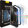 Blue Light Screen Protector for iPhone 16 Pro Max(6.9") Eye Protection,3RD Colorless Anti-Blue Light Tempered Glass Films, HD Clear, 9H Hardness, No Bubbles, Case Friendly 2 Pack