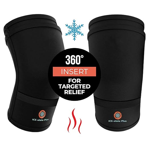 Knee Ice Pack Wrap, Compression Knee Sleeve, Reusable Hot/Cold Gel Pack Included, Heat Therapy Sleeve (X-Large)