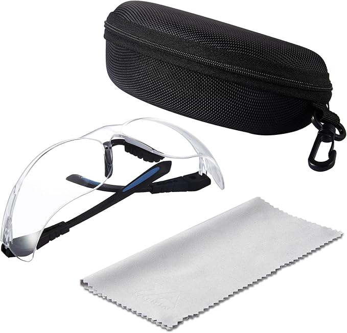 xaegistac Shooting Glasses Anti-fog Shooting Range Eye Protection, Adjustable Safety Glasses with Zipper Hard Case