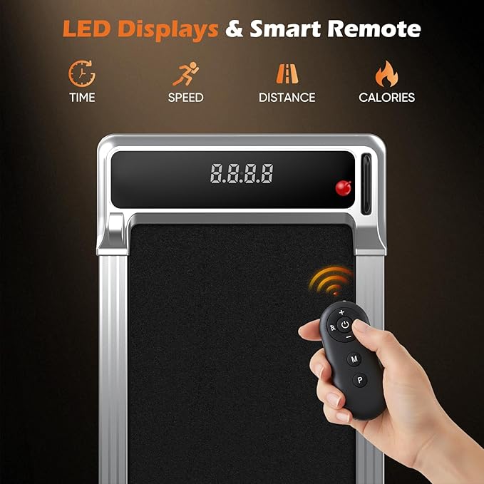 NEWBULIG Walking Pad Treadmill, 3 Mode Portable Under Desk Treadmill for Home Small, Low Noise Walking Mat with Remote Control and LED Display