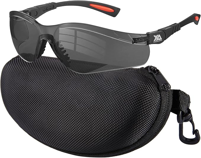 xaegistac Shooting Glasses Anti-fog Shooting Range Eye Protection, Adjustable Safety Glasses with Zipper Hard Case