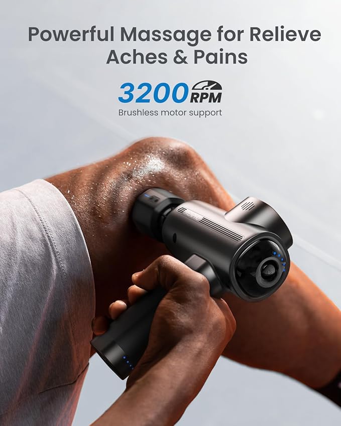 RENPHO Active Thermacool Massage Gun Deep Tissue with Heat and Cold, FSA Eligible, Back Massager for Muscle Relief, HSA, Percussion Body Masajeador for Men Women Athletes, Portable with Case