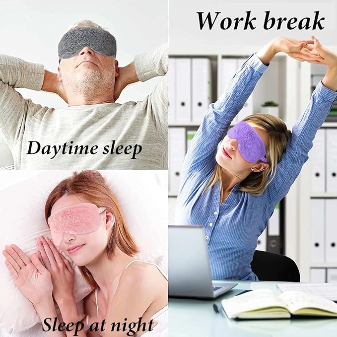 AKOAK 1 Pack Plush Sleep Eye Mask, Soft and Comfortable, Breathable Light Blocking Sleep Protector, Suitable for Adults, Children, Birthday Party Gifts (Violet)