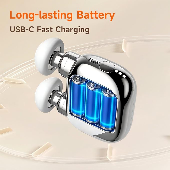 Dual-Head Mini Massage Gun, High-Power Portable Handheld Massager with 6 Massage Heads, Compact Quiet Design for Full-Body Use, Suitable for Travel & Office Use, Gift for Men & Women,