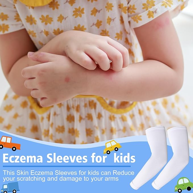 Eurzom 8 Pairs Eczema Sleeve for Kids Toddler Elastic Arm Sleeves Soft and Does Not Hurt the Skin UV Protection