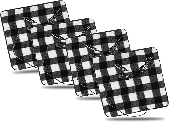 ZONETECH Vlack and White Warming Pad Cozy Warmth in Cold Weather, Perfectly Sized for Comfort and Portability for Pets