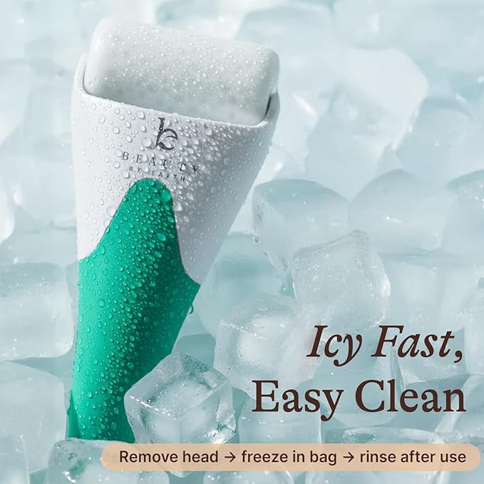 Ice Roller for Face - Smoothes Fine Lines & Wrinkles, Face & Eye Roller for Puffy Eyes, Skin Care Massager, Beauty Gift that Helps Relieve Migraines, Facial & Spa Gifts for Women