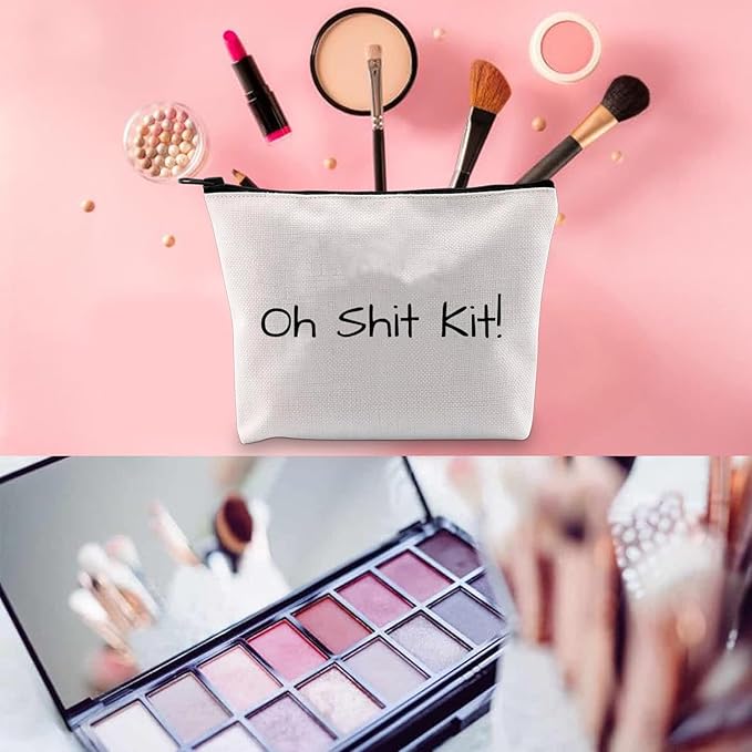 Oh Shit Kit Bag, Pill Bag Funny Travel Pouch Accessories Pouch, Makeup Cosmetic Bags Charger Storage Small Gift for Her (Style B)