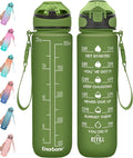 Enerbone 32 oz Drinking Water Bottle with Times to Drink and Straw, Motivational with Carrying Strap, Leakproof BPA & Toxic Free, Ensure You Drink Enough Water for Fitness Gym Outdoor