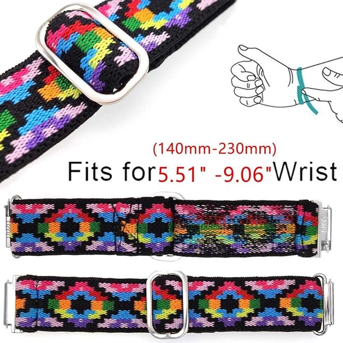 Lamshaw Compatible for Embr Wave 2 Band, 18mm Stretch Elastics Nylon Adjustable Replacement Strap Accessories Compatible for Embr Wave 2 Thermal Wristband