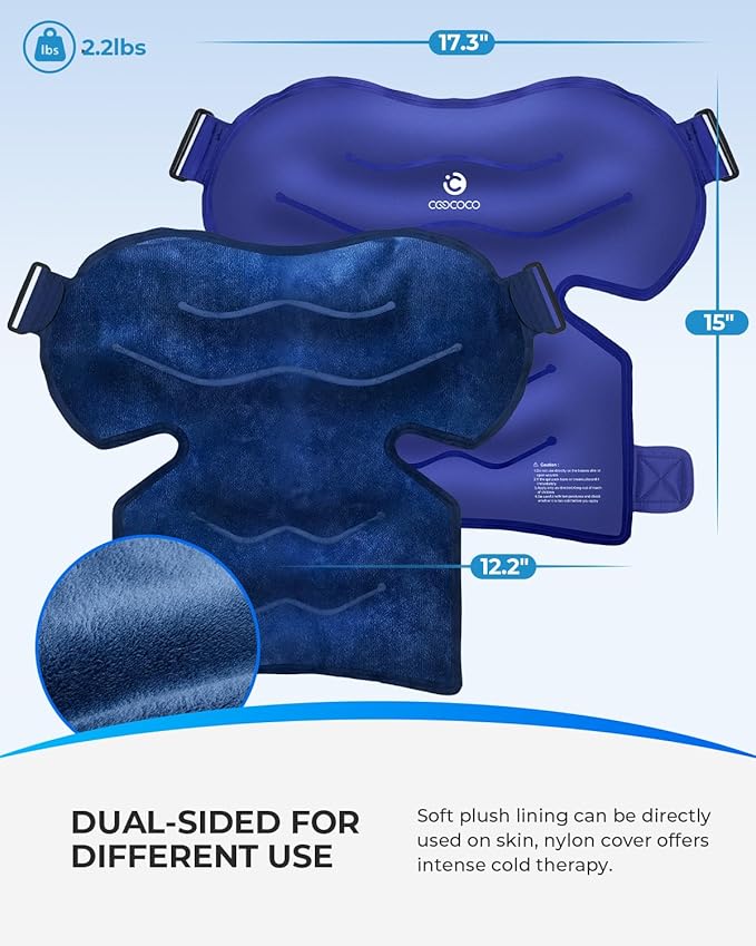 CooCoCo Shoulder Ice Pack Rotator Cuff Cold Therapy Wrap, HSA Eligible Ice Packs for Injuries Reusable, Instant Cold Compression Brace for Shoulder Pain Relief & Tendonitis, Recovery After Surgery