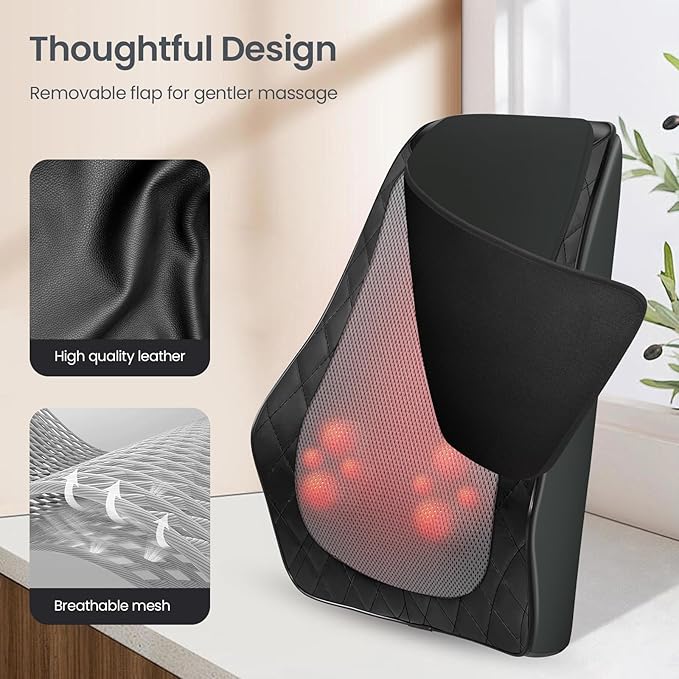 Back and Neck Massager, FSA Eligible HSA Store Massager for Pain Relief Deep Tissue, Heated Massage with Vibration, Massage Pillow for Neck, Back, Shoulder, Leg, Gifts for Women Men