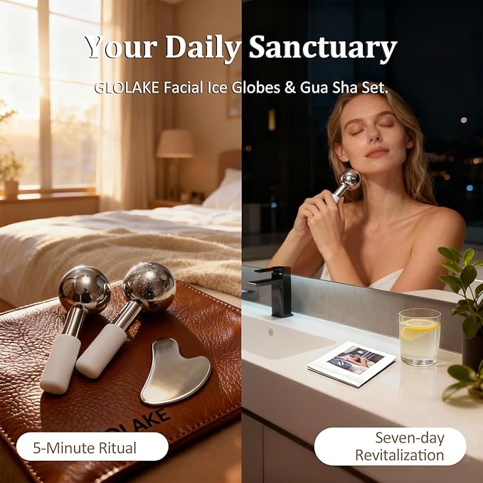 Ice Roller for Face, Stainless Steel Gua Sha, Ice Face Roller for Depuffing, Lymphatic Drainage, Collagen Boost on Face, Body, Neck, Birthday Gifts, Relaxation, Skincare, at Home Spa