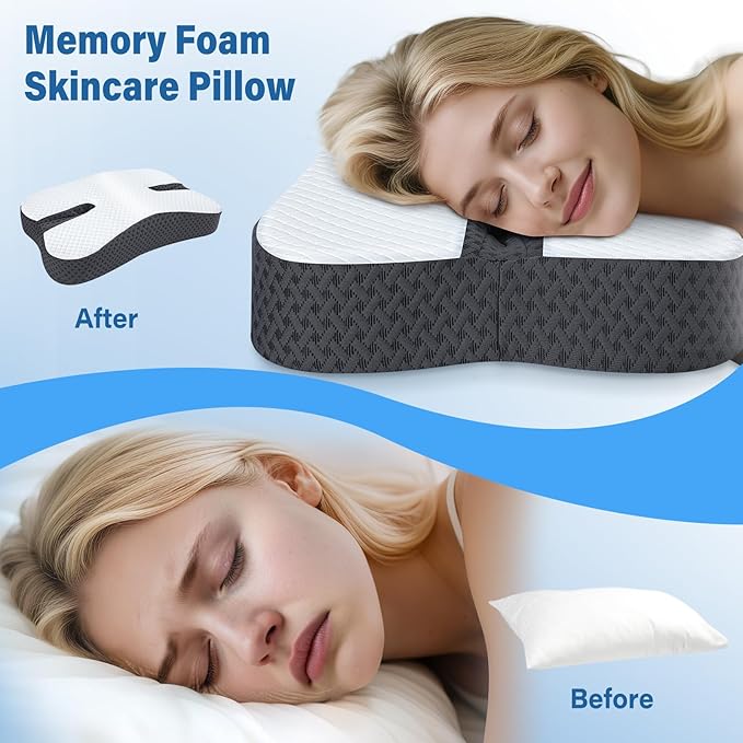 SAHEYER Anti-Snoring Pillow for Side Sleepers, Stop Snore Aid with Memory Foam, Orthopedic Pillow for Sleeper, Snoring Solution and Remedy, Anti-Snore Devices, Black