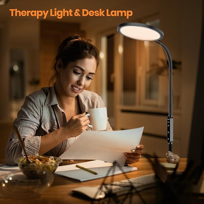 LASTAR 10000 Lux Sun Light with Remote & Touch Control, UV-Free Sunlight Lamp, Sun Lamp with 360° Flexible Neck/4 Colors/5 Brightness/Timer/Memory