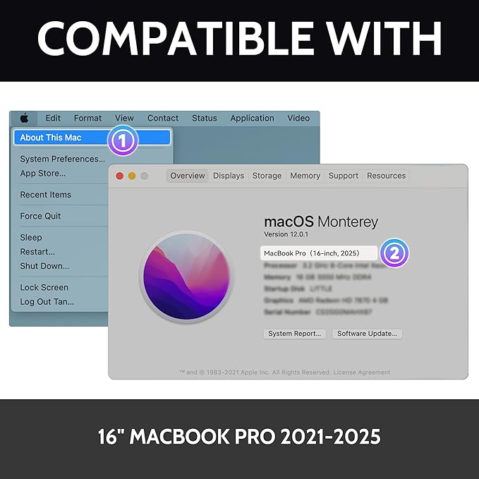 Magnetic 4 Way Privacy Screen for Macbook Pro 16 Inch (2021-2026, M1, M2, M3, M4, M5), Removable Matte Anti Glare Blue Light Protector, 360 Private Security Filter for Mac Laptop Computer