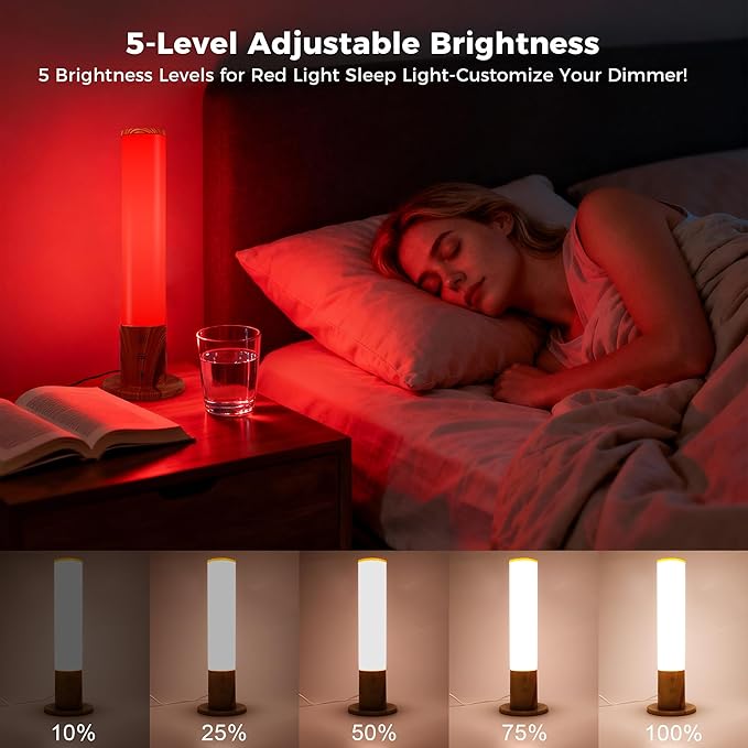670nm Red Light Therapy & 10,000 Lux Sun Lamp – Dual Mode Happy Light & Sunlight Lamp for Sleep, Relaxation,with Remote Control, Adjustable Timer, Memory Function, and 4 Color Temperatures Sun Lamp