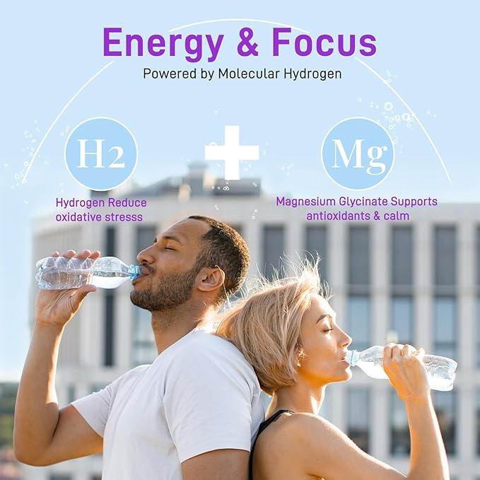 Hydrogen Water Tablets, 8 PPM Hydrogen Tablets for Drinking Water with Magnesium Glycinate Base, H2 Molecular Hydrogen Rich in Antioxidants, Cognitive & Athletic Performance, Energy (90 Counts)