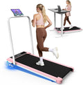 2 in 1 Walking Pad with Handle Bars, 8% Incline Foldable Treadmills for Home Office Ultra Quiet <40dB, 3.5 HP Portable Walking Jogging Running Machine with LED Display & Remote, 320+LB Capacity