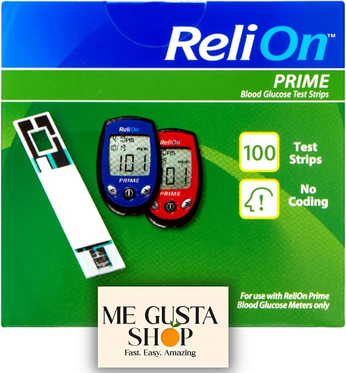 ReliOn Prime Blood Glucose Test Strips, 100 Ct + me Gusta Sticker