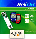 ReliOn Prime Blood Glucose Test Strips, 100 Ct + me Gusta Sticker
