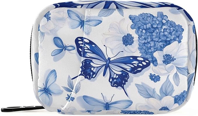 Travel Pill Case Abstract Flowers Floral Weekly Small Pill Box 7 Day Pill Box Pill Organizer Bag