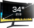 ZYY 34 Inch(diagonal) Computer Privacy Screen Filter (31 1/4 × 13 3/8) With Anti Glare, Anti UV Protection, Curved Monitor Privacy Screen Protector Film 21:9 Aspect Ratio For Desktop Computer Monitor