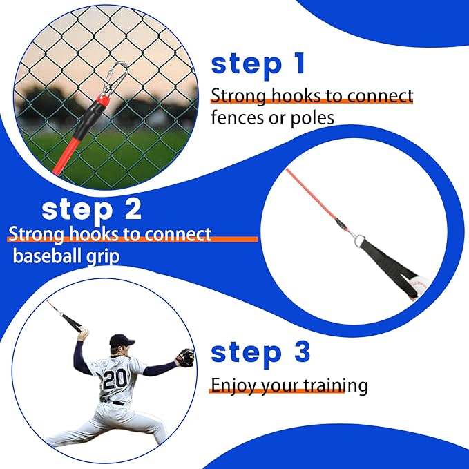 Baseball Resistance Trainer,Training Aid for Baseball Softball Pitchers,Interchangeable Grips to Build Arm Strength,Arm Bands for Baseball Players,Baseball Throwing Trainer,Great to Warm-Up