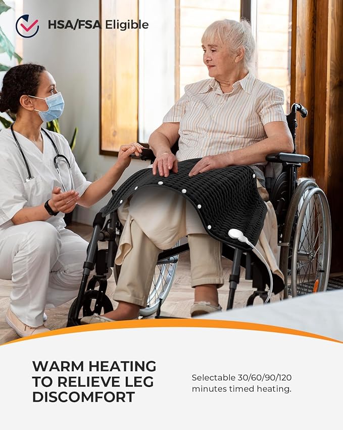 18" x 33" Large Heating Pad for Back, FSA Eligible, CooCoCo XXXL Heated Pad for Period Cramps, Heat Pad for Neck & Shoulder, 6 Heat Settings, Auto Off, Moist Heat