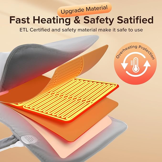 Electric Weighted Heating Pad for Neck Back Shoulder Pain Relief, Birthday Gifts for Women Men Mom Dad Elderly, 25"x37" Large Full Body Heating Pad for Menstrual Cramps - 5 Heat Levels/Auto Shut-Off