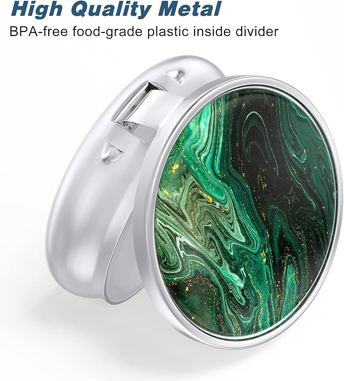 Pill Case, Cute Travel Pill Box for Purse, Moisture Proof Small Medicine Holder, Portable Pocket Medicine Organizer Dispenser to Hold Vitamins, Cod Liver Oil, Supplements, Green Ocean Marble