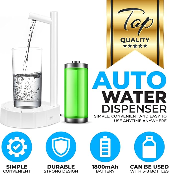 Desktop Water Bottle Dispenser for 5 Gallon Bottle,Smart Table Water Dispense Water Jug Dispenser Bedside Water Dispenser,Electric Water Dispenser Used for Home and Office （White）
