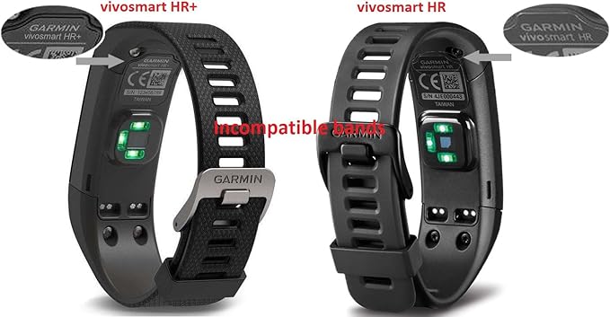 TenCloud Strap Compatible with Vivosmart HR+ Bands Replacement Striped Sport Straps with Tool Kits for Garmin vívosmart HR Plus Tracker (Black)