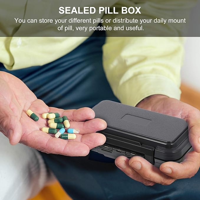 EXCEART Travel Medicine Kit Mini Pill Organizer 8 Compartments Travel Medicine Box Case Pill Box Medicine Pill Tablet Capsule Organizer for Fish Oil Supplement Tool Chest Organizer