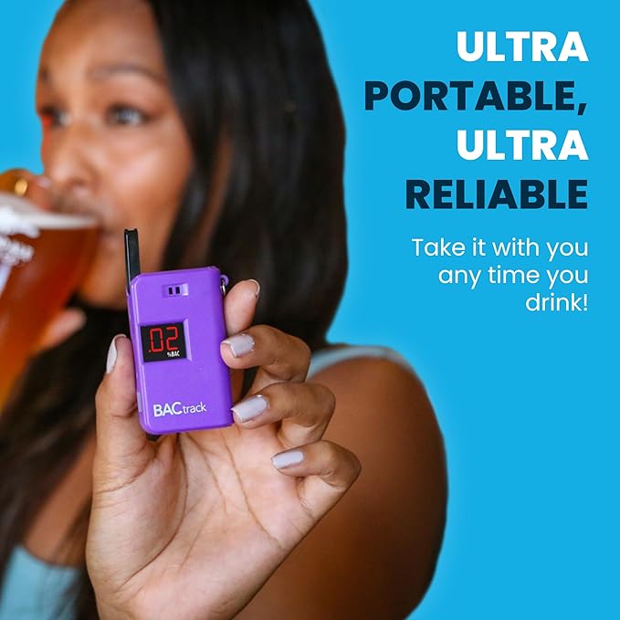 BACtrack Keychain Breathalyzer - Purple (2 Pack) | Ultra-Portable Pocket Keyring Alcohol Tester for Personal Use
