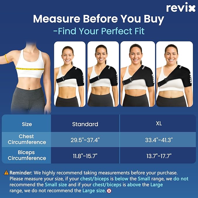 REVIX Shoulder Ice Pack Wrap for Rotator Cuff Cold Therapy, Premium Solid Gel Ice Pack for Shoulder with Soft Lycra, Reusable Shoulder Brace Ice Sleeve for Men Women Post-Workout Recovery & Discomfort