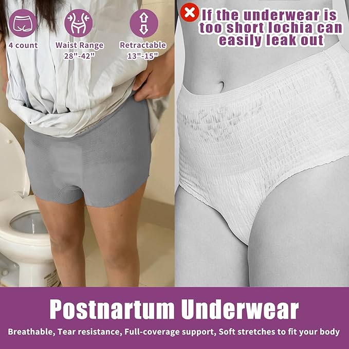 20 Pcs Mom Postpartum Essentials Recovery Kit, Hospital Bag Must Haves for New Mom, Postpartum Pads, Peri Bottle, Cooling Spray, Perineal Soothing Liners, Disposable Underwear, Hot&Cold Packs(Set)