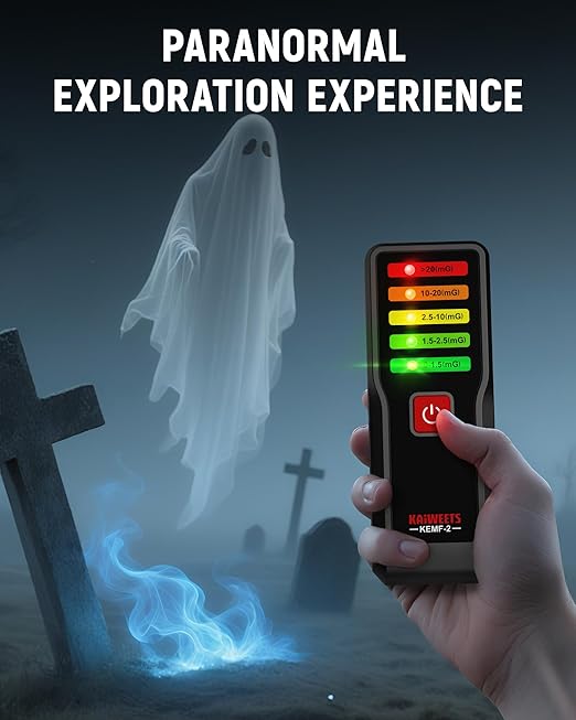 KAIWEETS Magnetic Field EMF Meter, Ghost Hunting Detector, Handheld Electromagnetic Paranormal Investigation Equipment with 5 Level LED Lights, EMF Reader for Home, Office, Outdoor Inspection