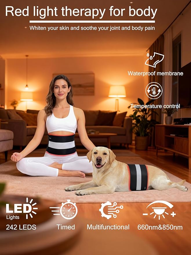 Red Light Therapy for Body, Infrared Light Therapy Mat Featuring 660nm & 850nm,Red Light Therapy Pain Relief Muscle Recovery & Joint Support for Waist, Legs, Abdomen, Includes 3-in-1 Remote
