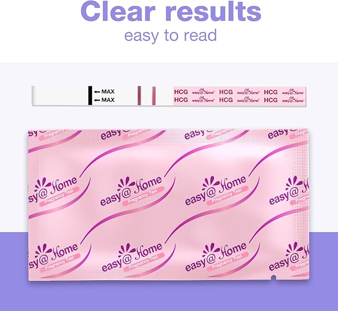 Easy@Home Pregnancy Test Strips: 50 Pack HCG Test Strips - Early Detection Bulk Pregnancy Tests Kit | EZW1-S:50