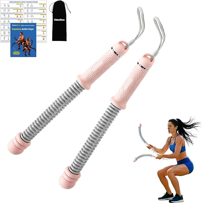 Adjustable Weighted Ropeless Battle Ropes, Portable Arm Exerciser Rope for Home Gym - HIIT, Power sports & High-Intensity Interval Training, Portable Workout Equipment for Men & Women