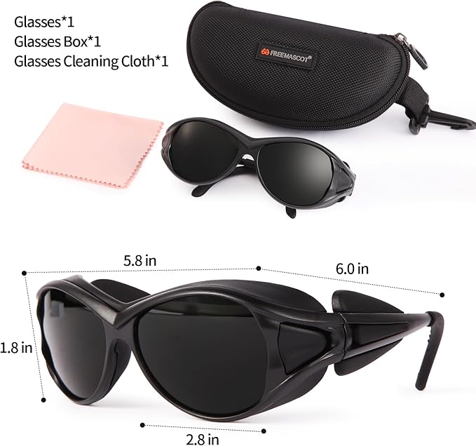FreeMascot Red Light Therapy Glasses, Laser Safety Glasses IPL 200-2000nm, Eyes Protection for Tanning Goggles and Red Light Therapy