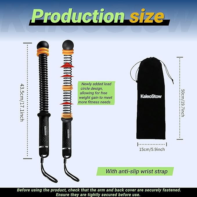 Adjustable Weighted Ropeless Battle Ropes, Portable Arm Exerciser Rope for Home Gym - HIIT, Power sports & High-Intensity Interval Training, Portable Workout Equipment for Men & Women