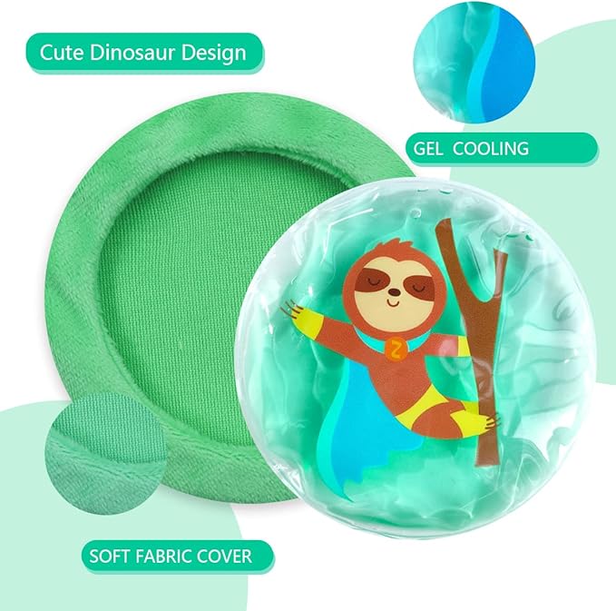 Boo Boo Ice Packs for Kids Injuries, Kids Ice Pack Wit, Gel Cold Pack, Toddler Ice Pack with Soft Cover Baby, Kid's Pain Relief, Fever, Wisdom Teeth, First Aid, Head, Neck, Arms, Legs Injuries (5PCS)
