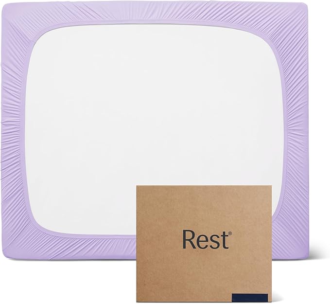 REST® Evercool®+ Fitted Sheet, Queen, Lavender Breeze, 15" Deep(up to 18’’), Breathable Bedding for Hot Sleeper and Night Sweats, Bed Sheet with Ionic+ Self-Cleaning Silver Yarn for Sensitive Skin
