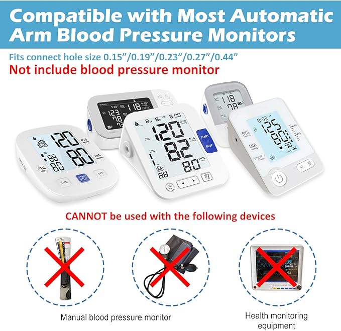 XXXL Blood Pressure Cuff, Adjustable Replacement Extra Large Cuff for 12.6"-26" Big Arms, Compatible with Most BP Monitors（6 Connectors）